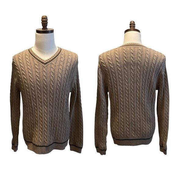 Vintage GAP Cable knit Sweater Brown Size Large Wool blend Preppy Pullover - Picture 9 of 9